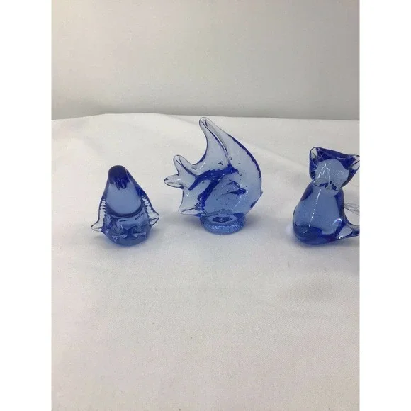 UNITED STATES COMMEMORATIVE FINE ART GALLERY 4 BLUE CRYSTAL PAPERWEIGHTS - Picture 12 of 12